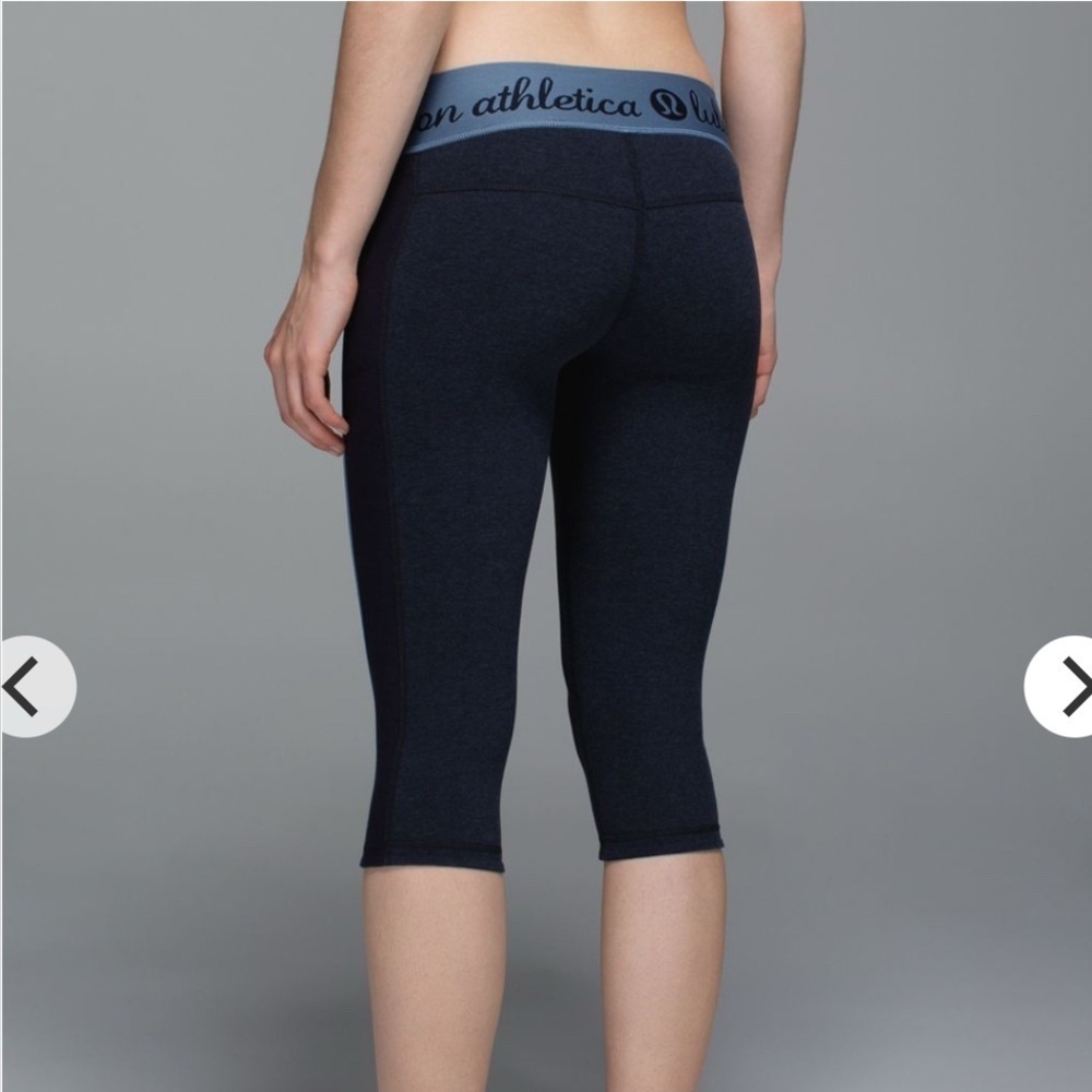 LULULEMON Inner Essence Crop Leggings Heathered Naval Blue 8 - Picture 12 of 12